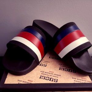 Men’s Sylvie Web Gucci Slides NIB